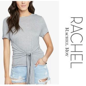 RACHEL ROY CROPPED TIE FRONT T- SHIRT TEE